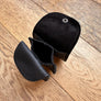 Black Leather Coin Purse Open