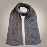 British Wool Chunky Cable Knit Scarf Pebble Grey