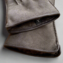 Leather bound sheepskin gloves