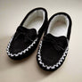 Special Edition: Waveney Moccasin Slippers in Black or Dark Ebony Brown Sheepskin