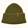 Khaki Green Beanie Hat British Wool