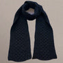 Long Pure British Wool Chunky Cable Knit Scarf Charcoal Grey