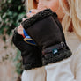Sheepskin Fingerless Gloves Brown Tornado Made in UK