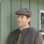 Sheepskin Leather Peaked Flat Cap Made in UK