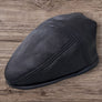 black nappa sheepskin peaked cap