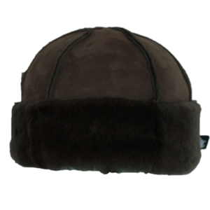 Unisex Sheepskin Beanie Hat with 6 Panels
