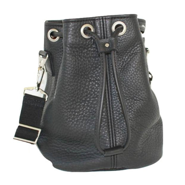 Black leather bucket new arrivals bag uk