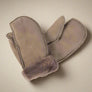Childrens Sheepskin Mittens Brown Grey