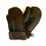 Childrens Sheepskin Mittens Dark Brown