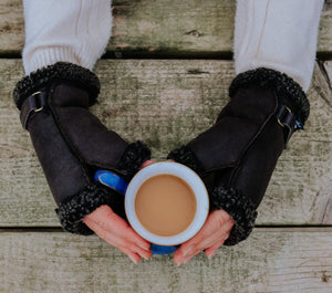 Luxurious Fingerless Sheepskin Gloves - Made in Britain