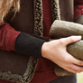 British Made Teak Dark Brown Sheepskin Wristlets Wrist Warmers