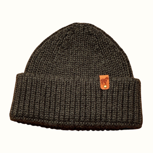 Pure British Wool Beanie Hats Ribbed Moss Heritage Green