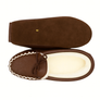 Brown leather soft sole slippers with sheepskin lining