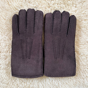 Brown sheepskin glove for men