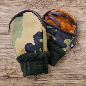 Camo Sheepskin Shooting Hunting Gloves Mitts British Made