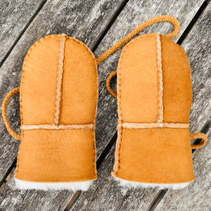 Genuine Sheepskin Corded Mittens for Babies and Toddlers – Handstitched | Natural & Hypoallergenic