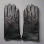 Men's Black Cashmere Lined Lambskin Leather Gloves