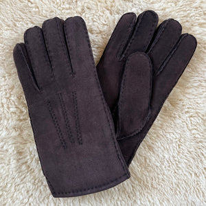 Mens sheepskin gloves brown