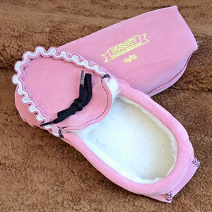 Pink Sheepskin Slippers for Children