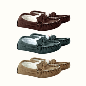 Sheepskin Slippers Natural Shades Colours Moccasins