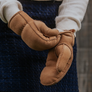 Super thick warmest tan sheepskin mittens women’s