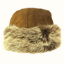 Toscana Fur Sheepskin Hat for Women in Caramel Tan Brown