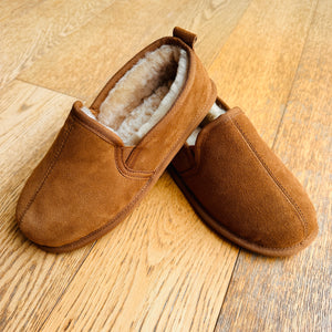 Unisex Sheepskin Lined Soft Suede Sole Slippers