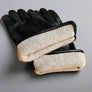 Women's Black Lambskin Leather Gloves with 100% Cashmere Lining
