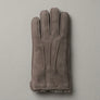 Men's Signature Grey Brown (Mole) sheepskin glove with leather-bound cuff