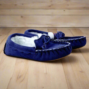 SPECIAL OFFER - Sheepskin and Leather Moccasin Slippers - Large Sizes 11.5, 12, and 13