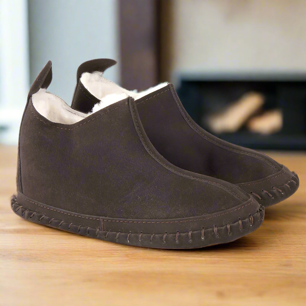 Warm Sheepskin Slipper Boots - The Fenland - Booties for Ladies and Men â Nursey Sheepskin