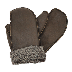 Brown Ladies sheepskin mittens made in UK
