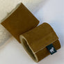 Tan Brown Sheepskin Leather Wrist Warmer Wristlets Sheepskin Made in UK