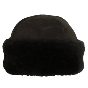 Teak Dark Brown Sheepskin Hat